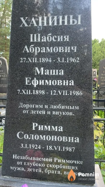 Ханина Маша Ефимовна