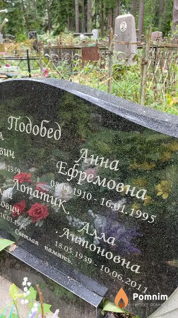 Подобед Анна Ефремовна