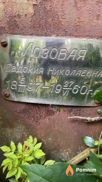 Лозовая Евдокия Николаевна