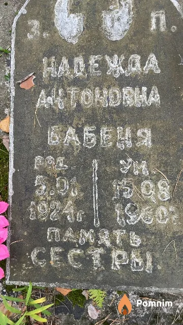 Бабеня Надежда Антоновна